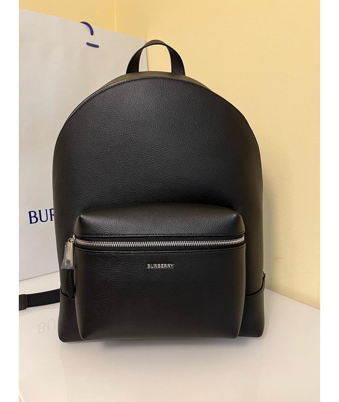 BURBERRY Черный кожаный рюкзак, фото 7