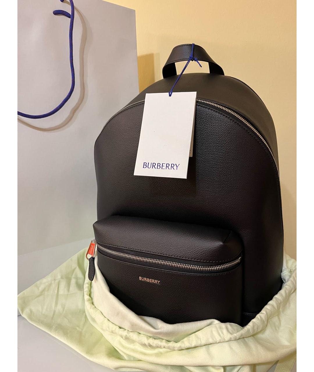BURBERRY Черный кожаный рюкзак, фото 5