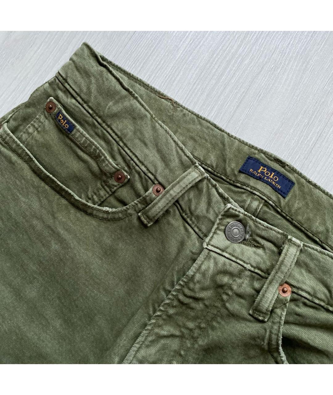 POLO RALPH LAUREN Зеленые хлопко-эластановые джинсы скинни, фото 3