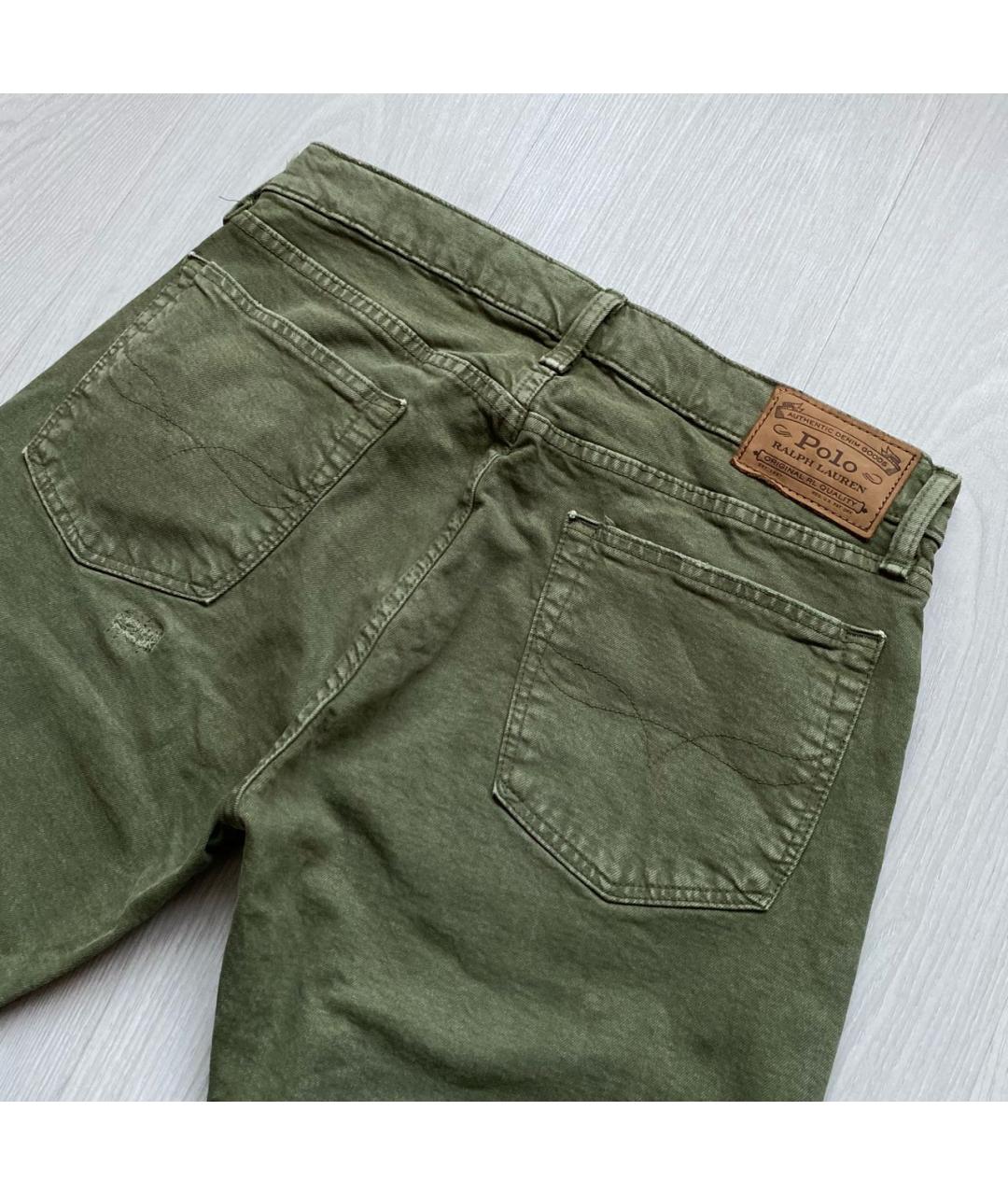 POLO RALPH LAUREN Зеленые хлопко-эластановые джинсы скинни, фото 5