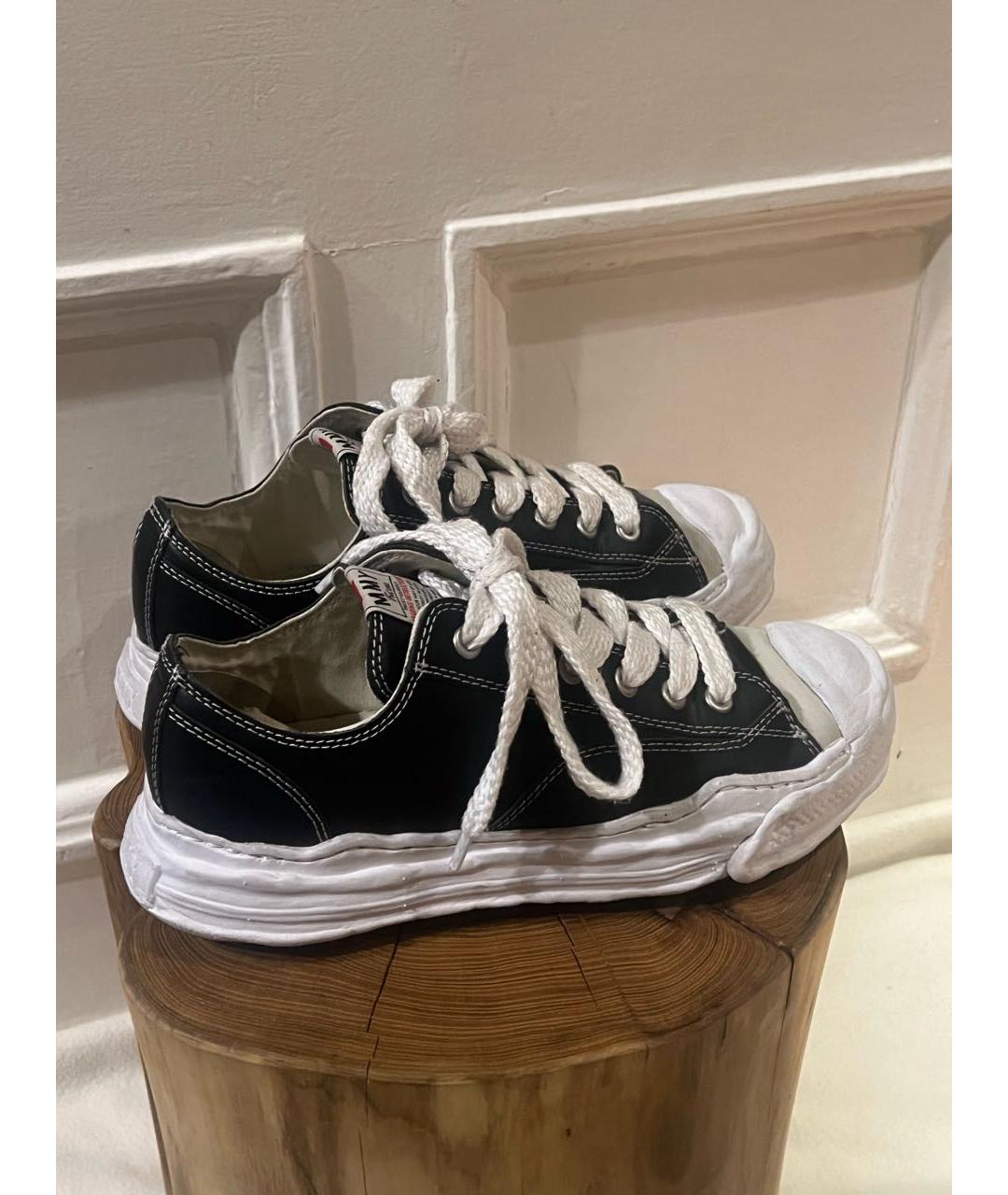 MAISON MIHARA YASUHIRO Черные кожаные низкие кроссовки / кеды, фото 3