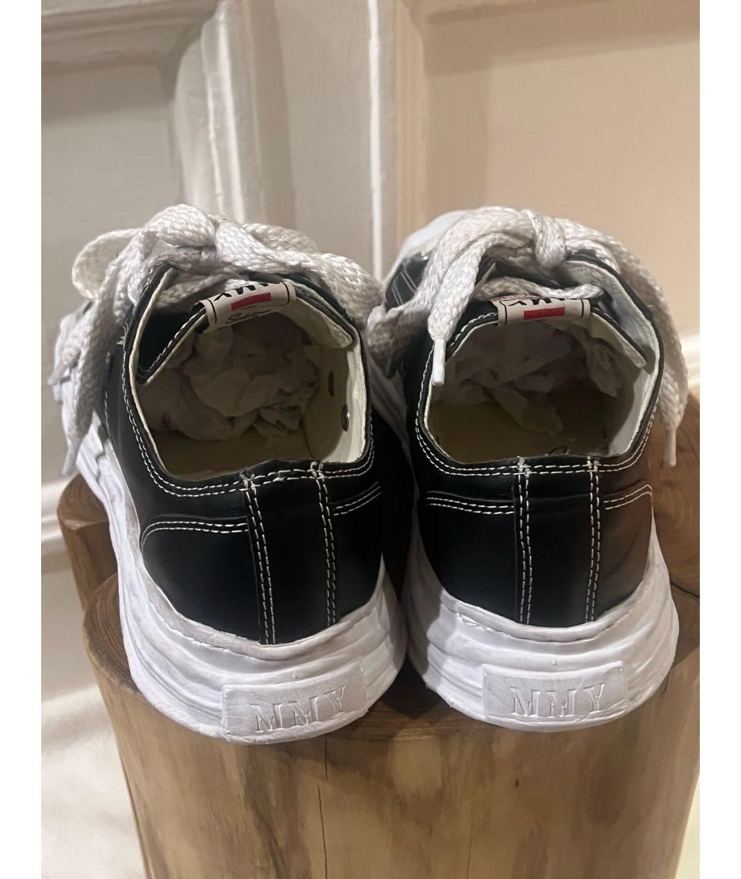 MAISON MIHARA YASUHIRO Черные кожаные низкие кроссовки / кеды, фото 4
