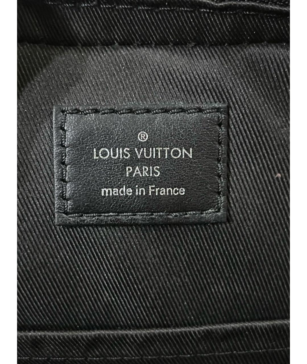 LOUIS VUITTON Черная кожаная сумка на плечо, фото 5