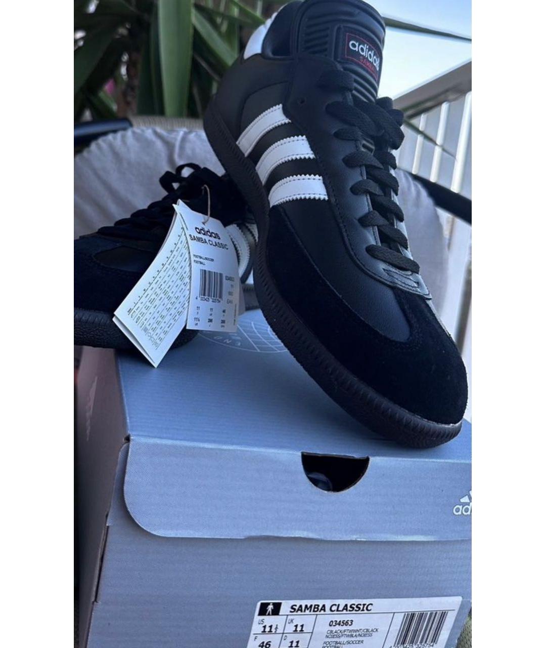 ADIDAS Черные кожаные низкие кроссовки / кеды, фото 6