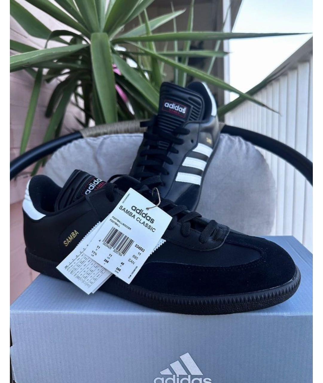 ADIDAS Черные кожаные низкие кроссовки / кеды, фото 5