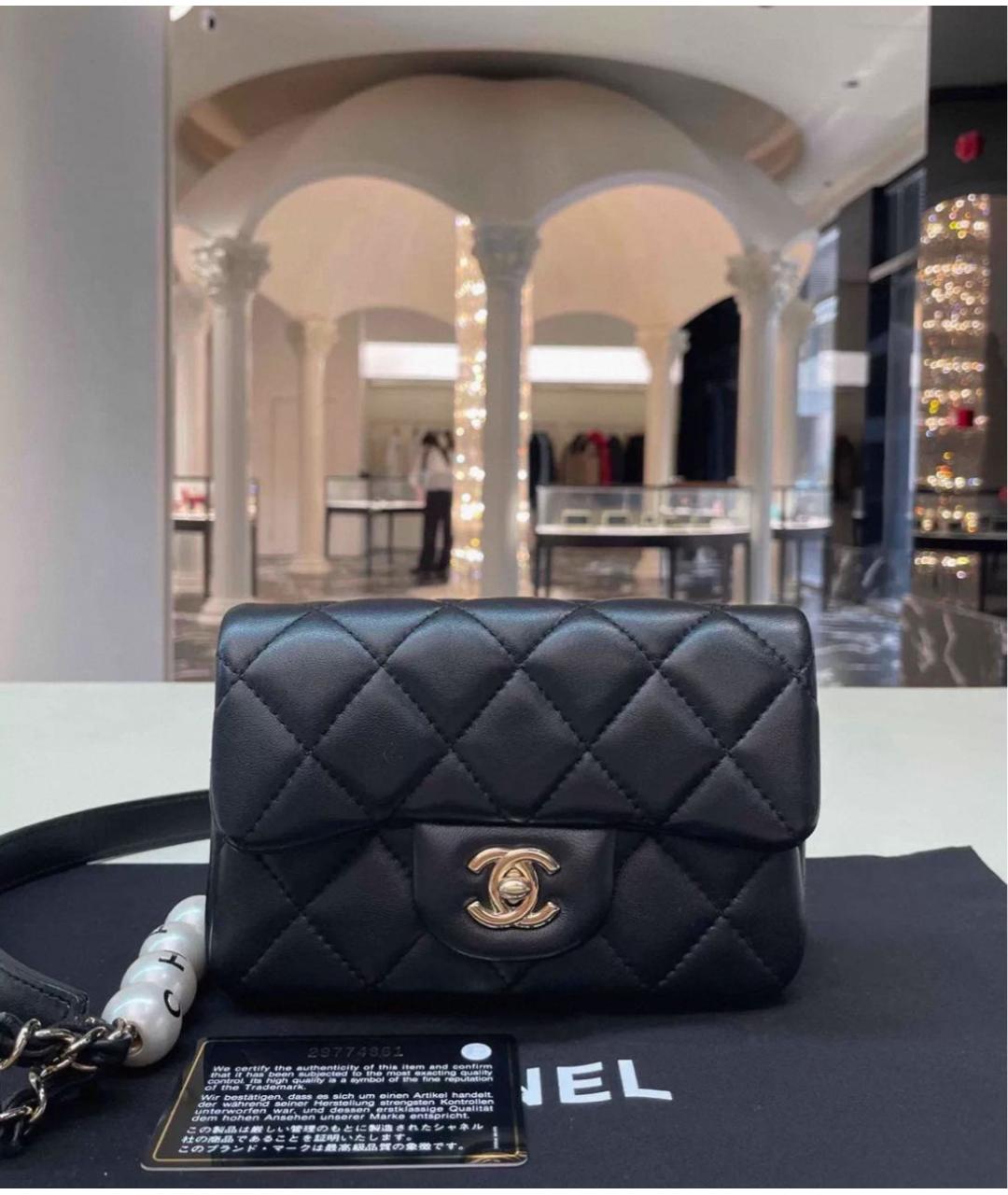 CHANEL Черная кожаная сумка через плечо, фото 2