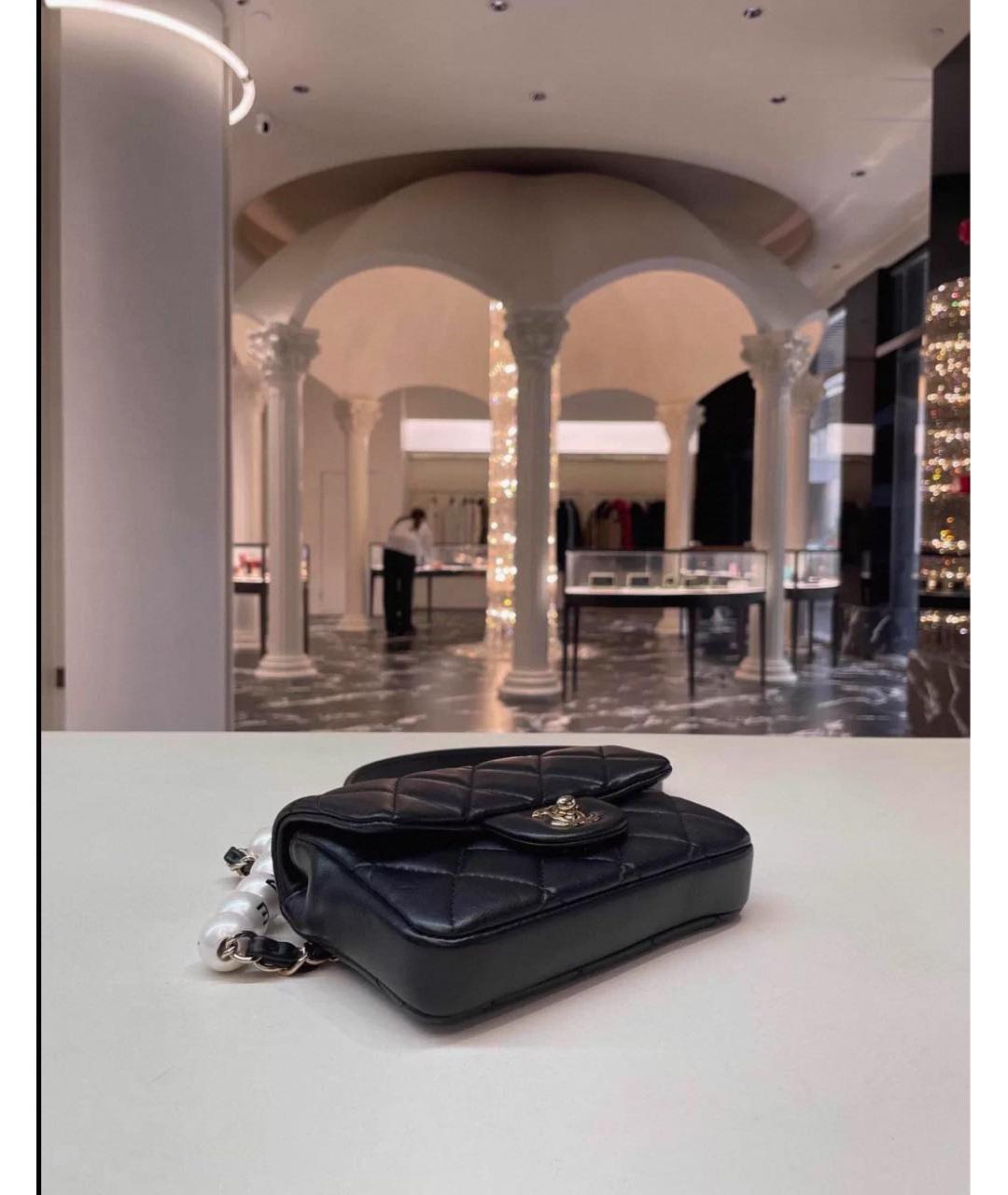 CHANEL Черная кожаная сумка через плечо, фото 6