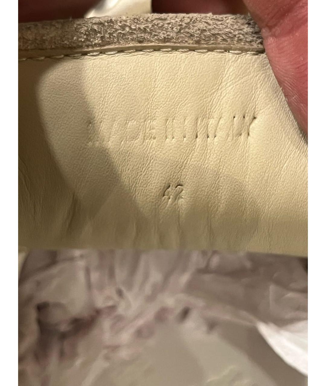 MAISON MARGIELA Белые кожаные низкие кроссовки / кеды, фото 5