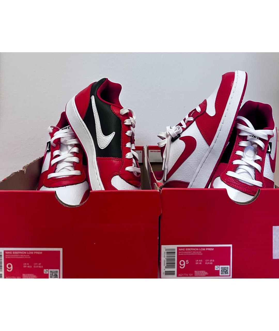 NIKE Красные кожаные низкие кроссовки / кеды, фото 5