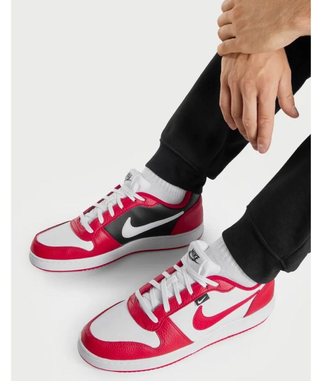 NIKE Красные кожаные низкие кроссовки / кеды, фото 3