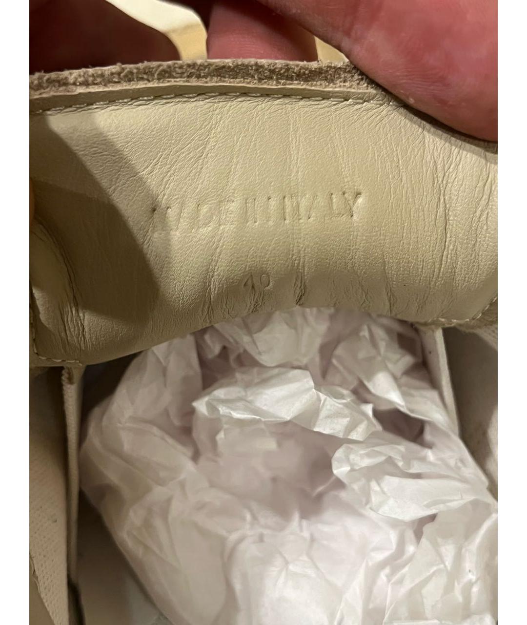 MAISON MARGIELA Бежевые кожаные кеды, фото 5