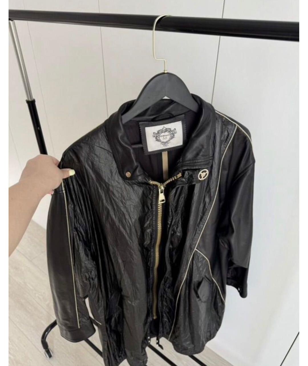 DIEGO M Черная кожаная куртка, фото 3