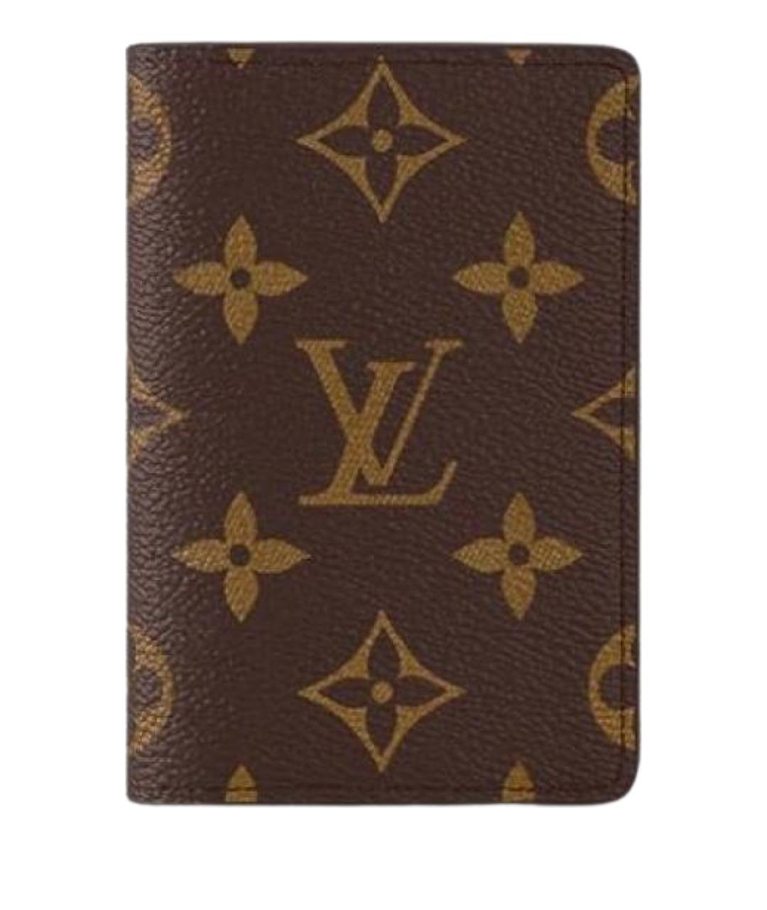 LOUIS VUITTON Коричневый кожаный кардхолдер, фото 1