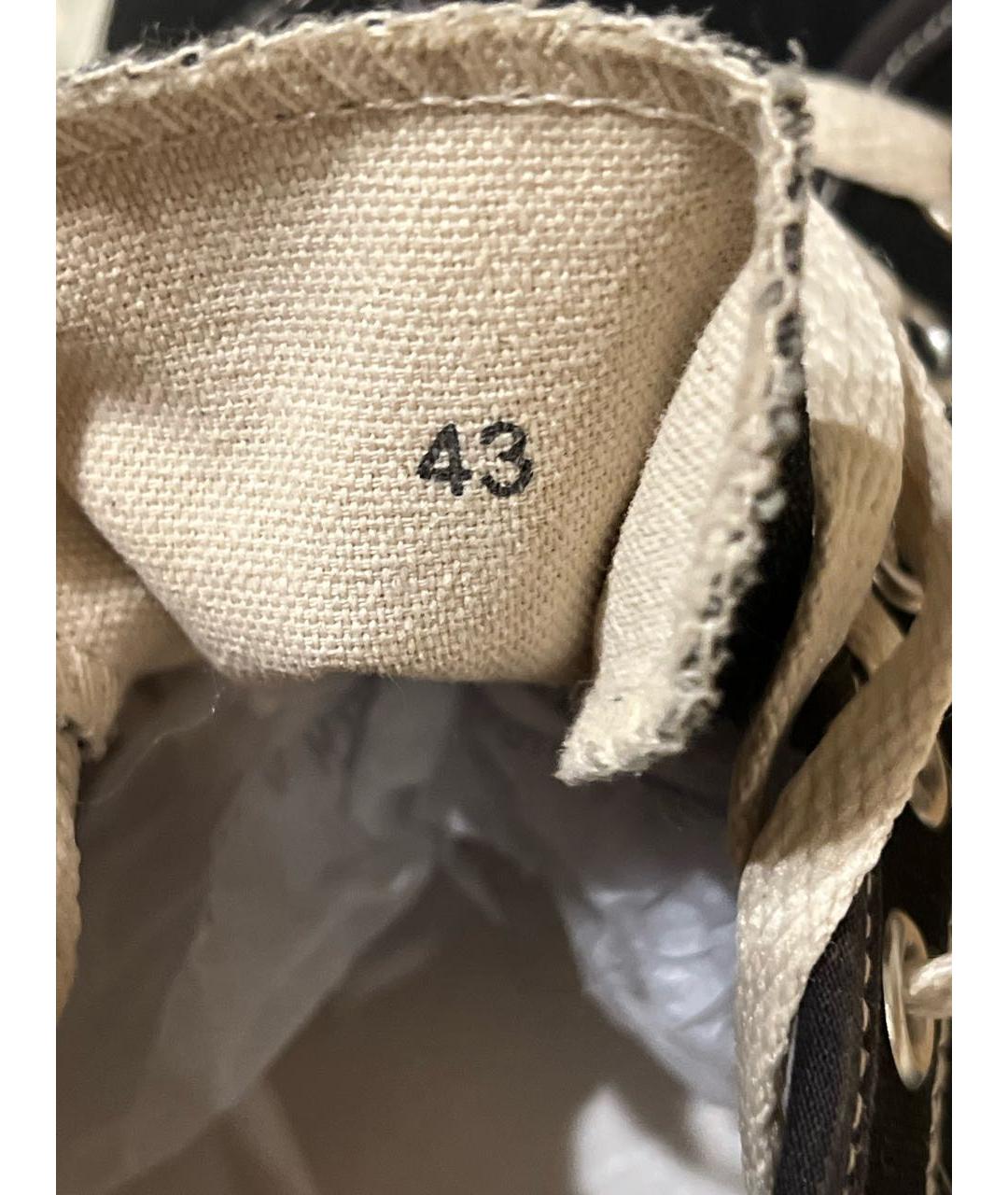 MAISON MARGIELA Черные текстильные низкие кроссовки / кеды, фото 5