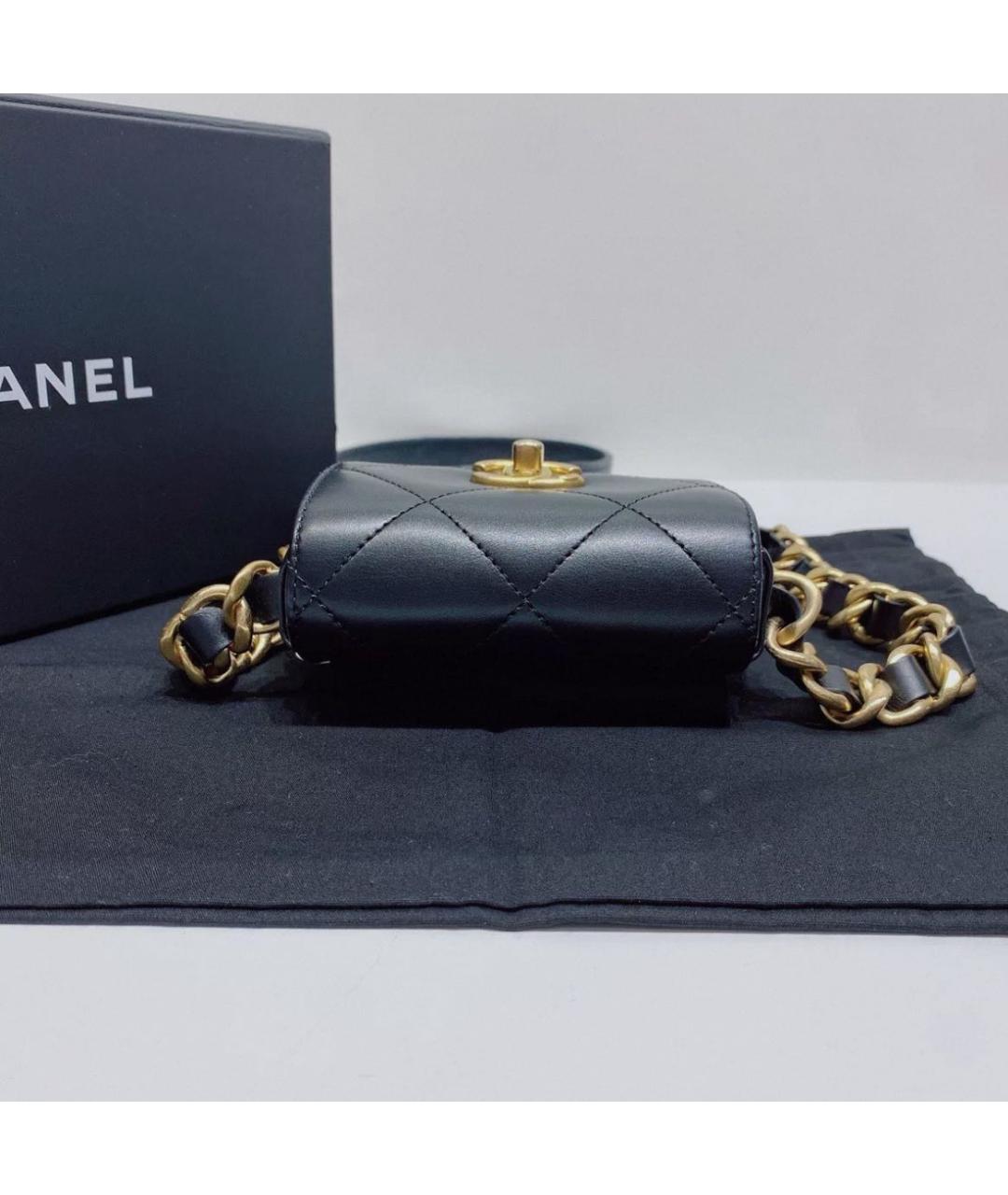 CHANEL Черная кожаная сумка через плечо, фото 8