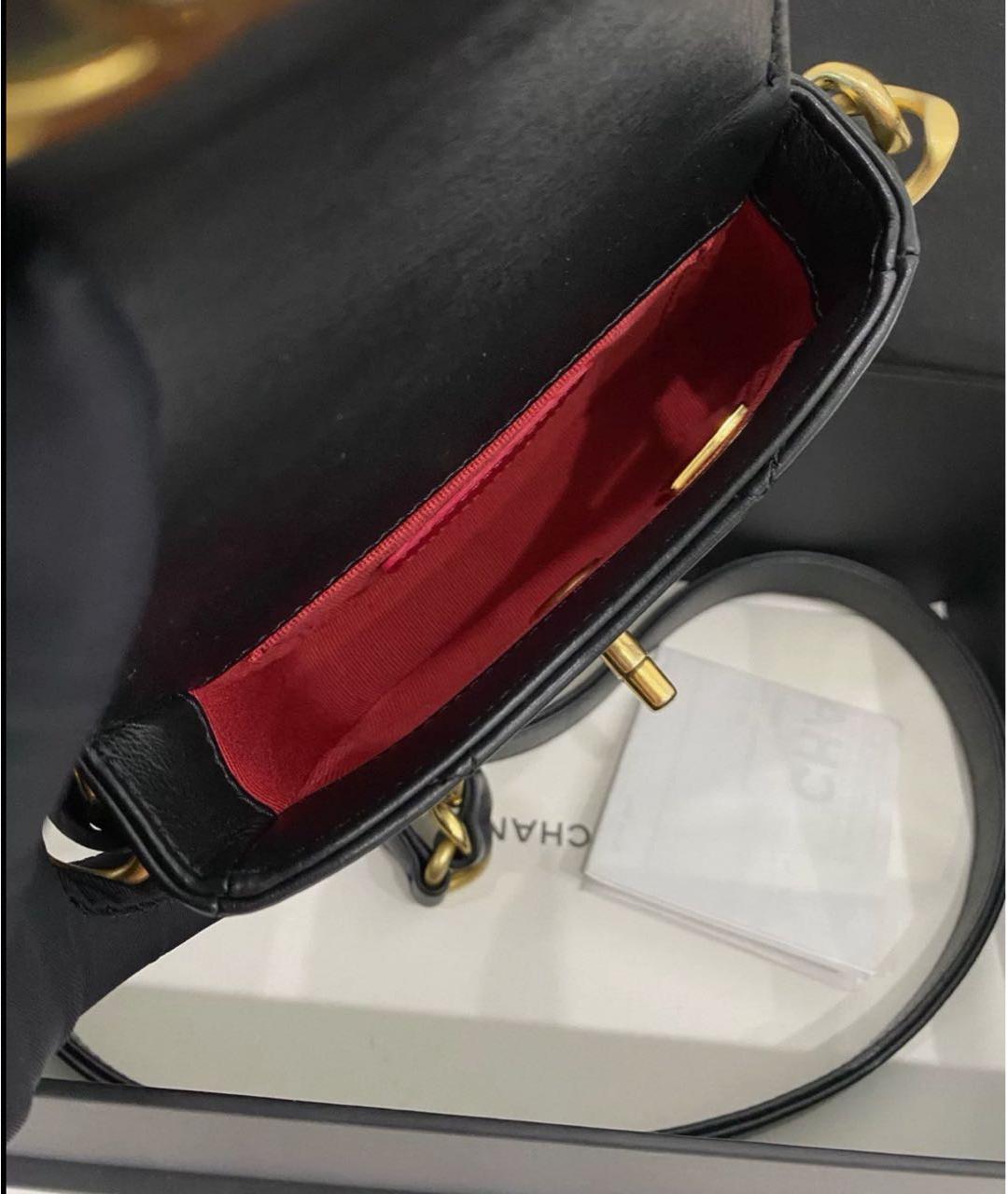 CHANEL Черная кожаная сумка через плечо, фото 4