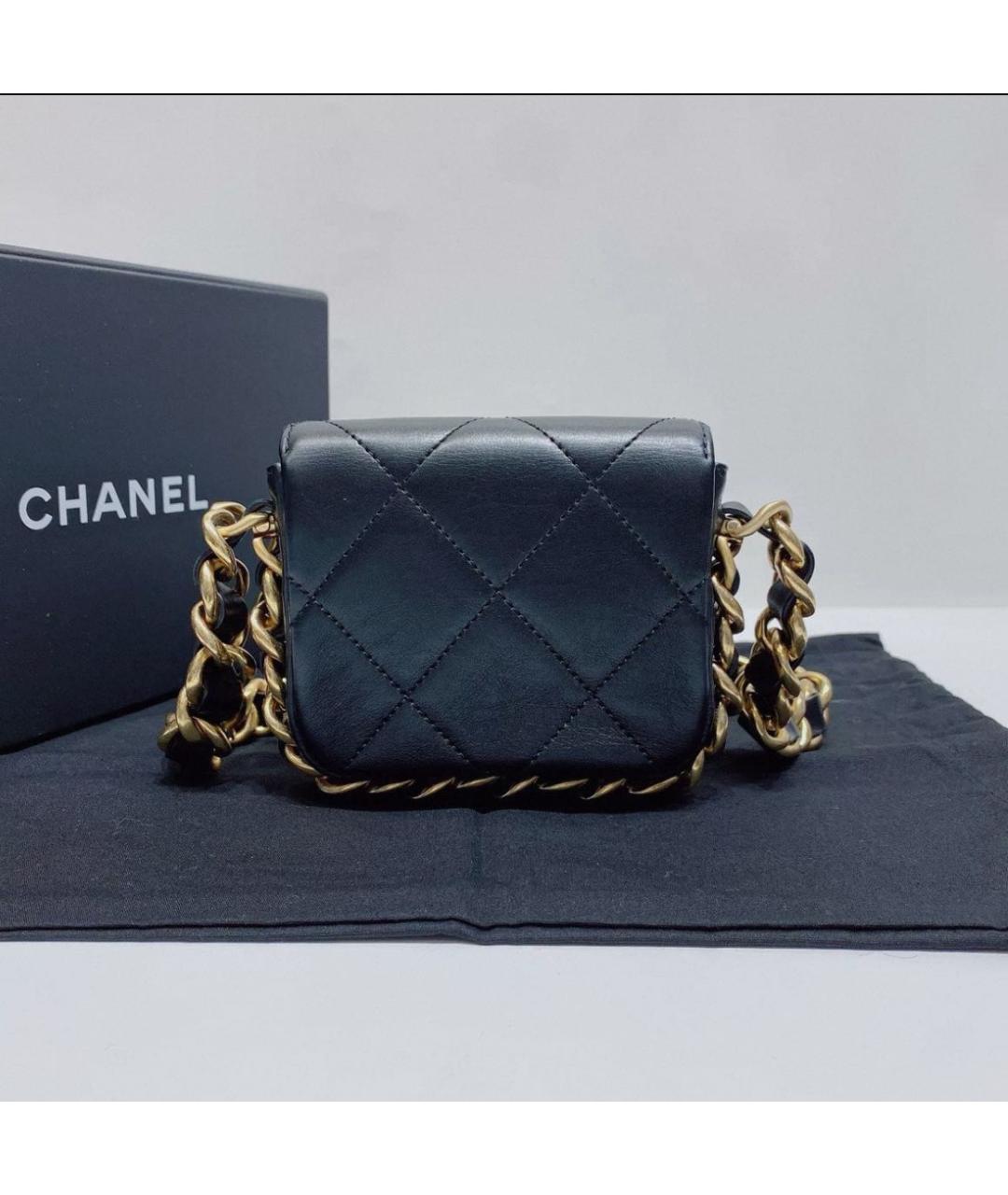 CHANEL Черная кожаная сумка через плечо, фото 3