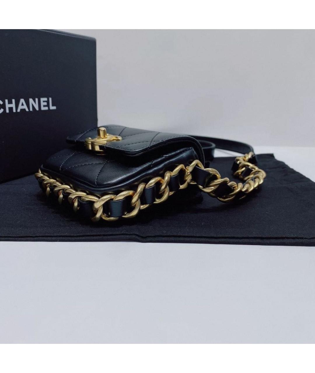CHANEL Черная кожаная сумка через плечо, фото 7