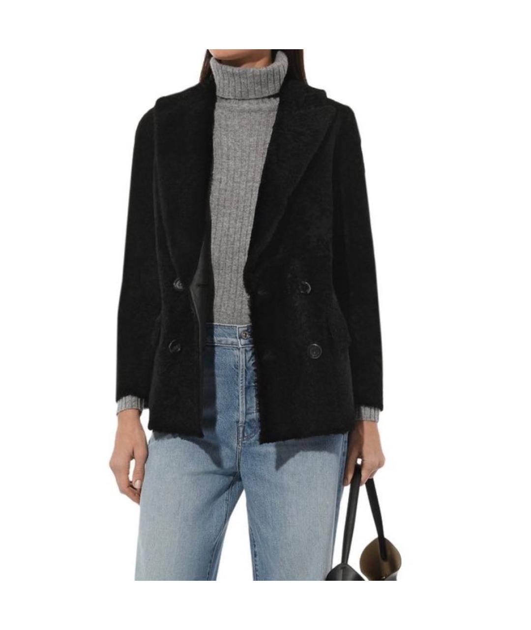 BLANCHA Черная меховая дубленка, фото 2