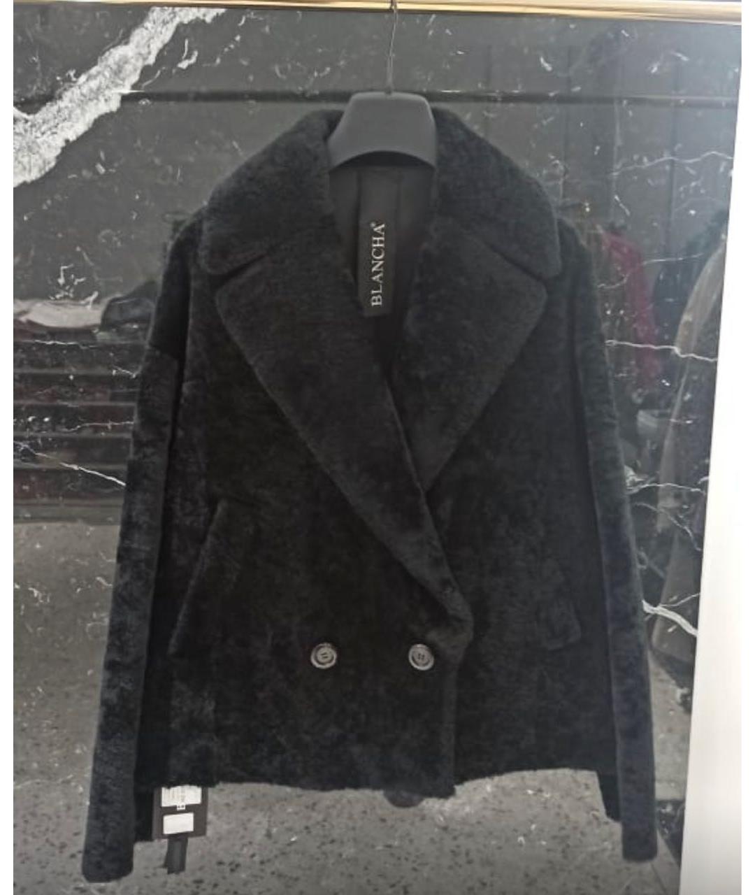 BLANCHA Черная меховая дубленка, фото 3