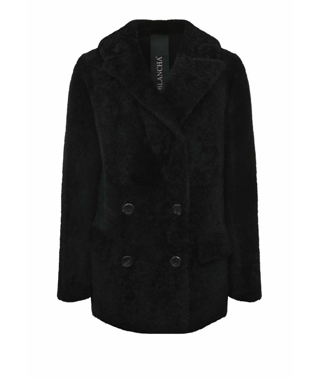 BLANCHA Черная меховая дубленка, фото 1