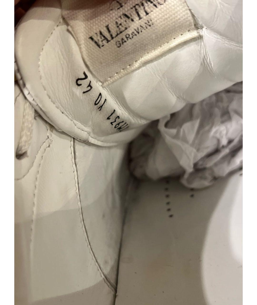 VALENTINO Белые кожаные низкие кроссовки / кеды, фото 5
