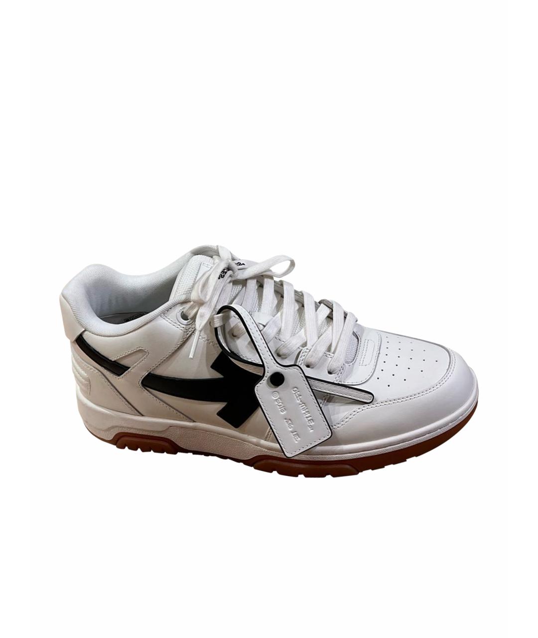 OFF-WHITE Белые кожаные низкие кроссовки / кеды, фото 1