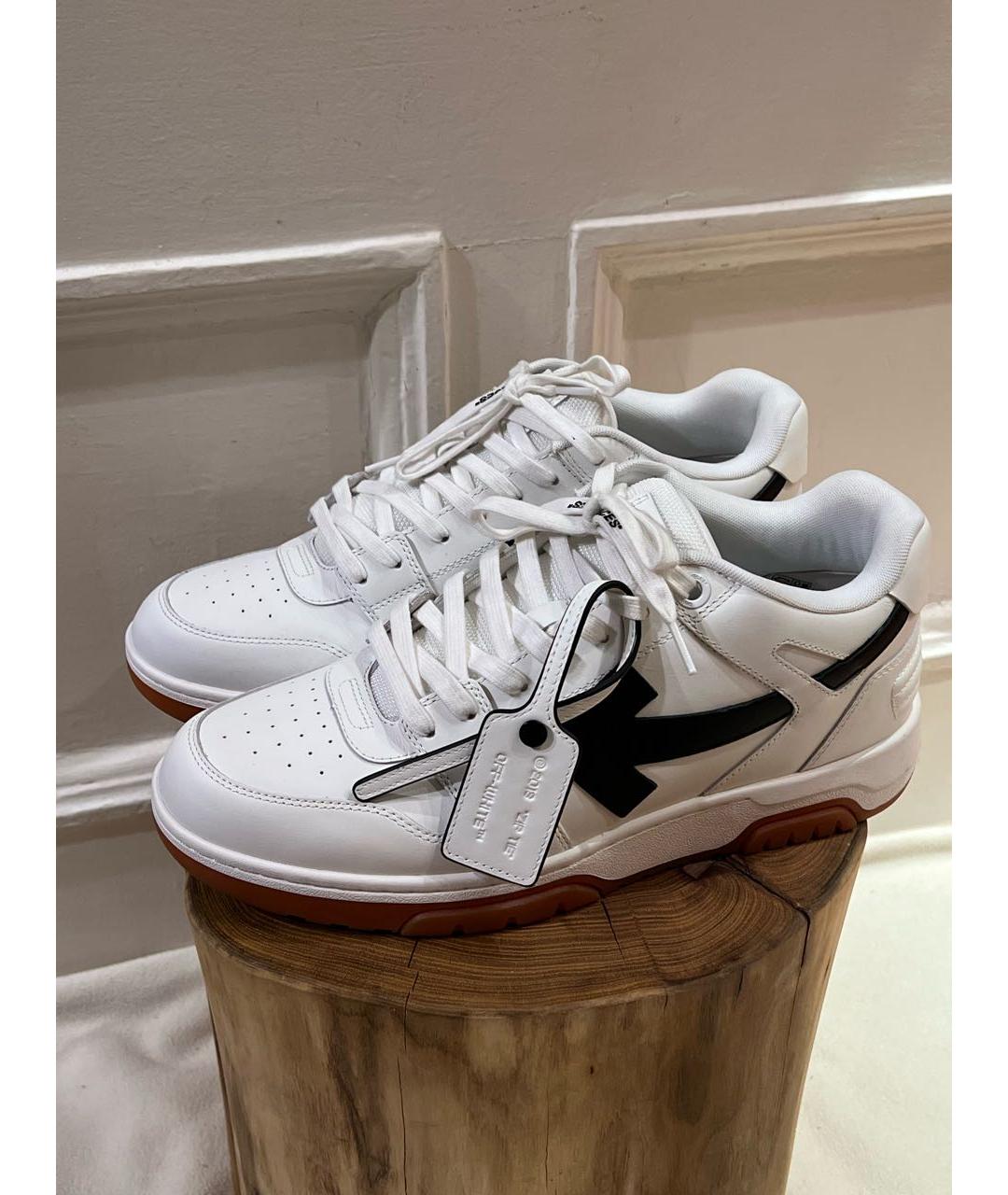 OFF-WHITE Белые кожаные низкие кроссовки / кеды, фото 6