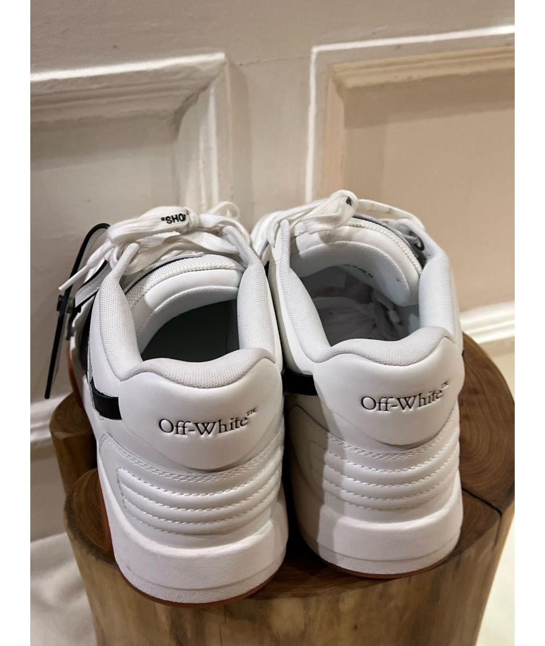 OFF-WHITE Белые кожаные низкие кроссовки / кеды, фото 4