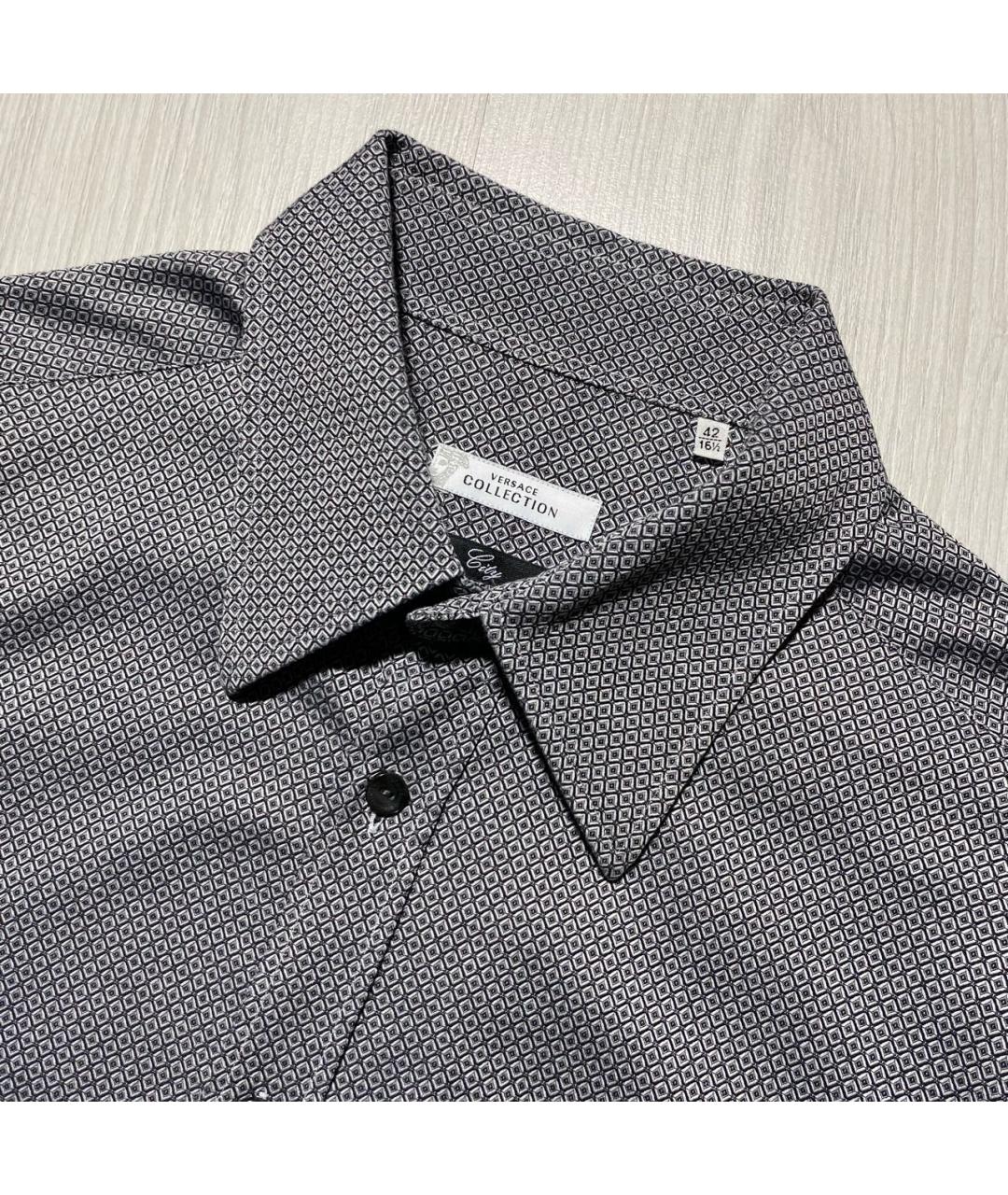 VERSACE COLLECTION Серая хлопковая кэжуал рубашка, фото 5
