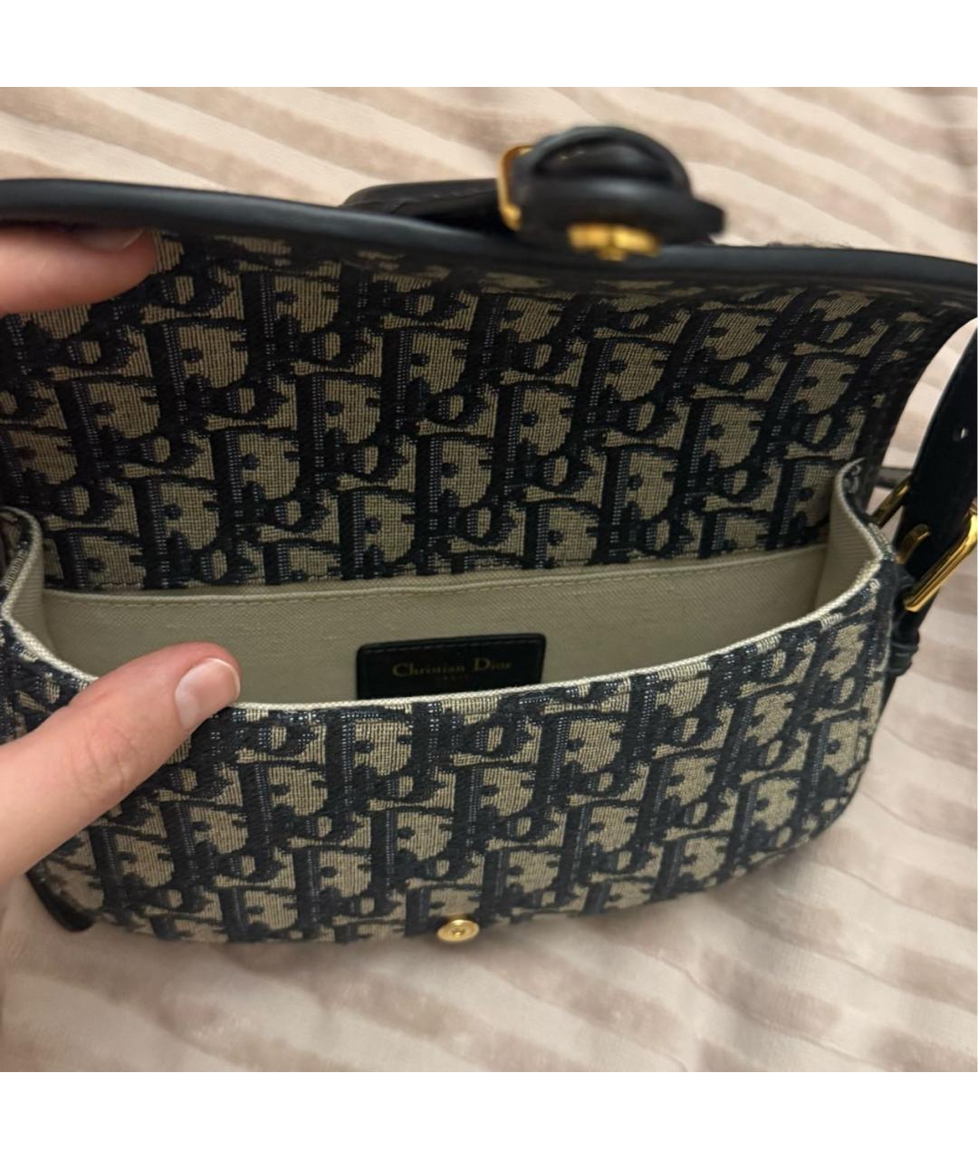 CHRISTIAN DIOR Синяя жаккардовая сумка через плечо, фото 7