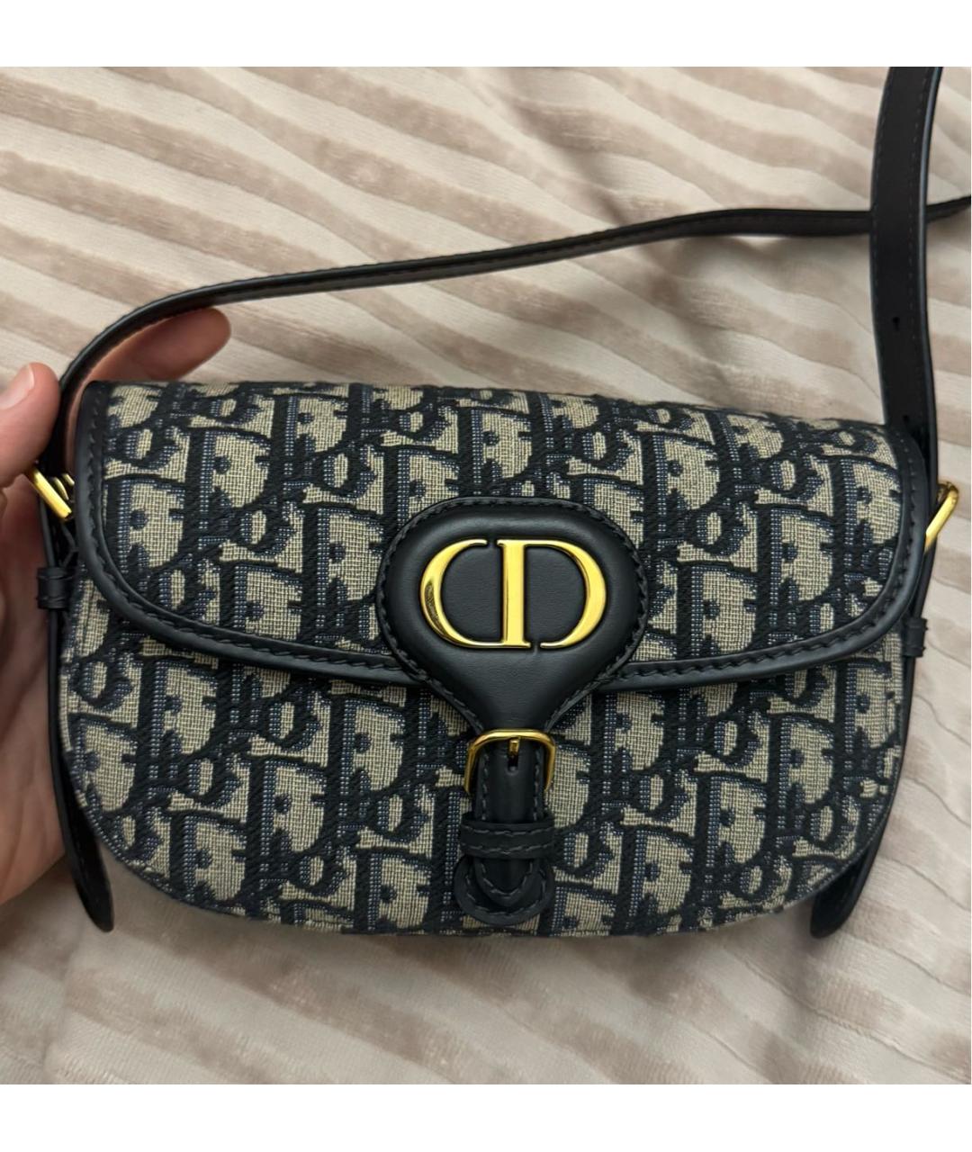 CHRISTIAN DIOR Синяя жаккардовая сумка через плечо, фото 5