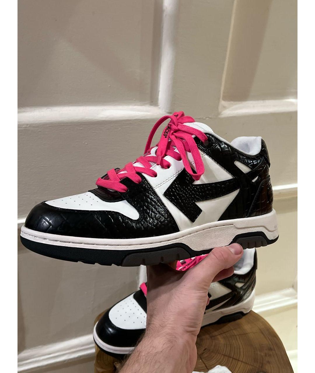 OFF-WHITE Черные кожаные низкие кроссовки / кеды, фото 7