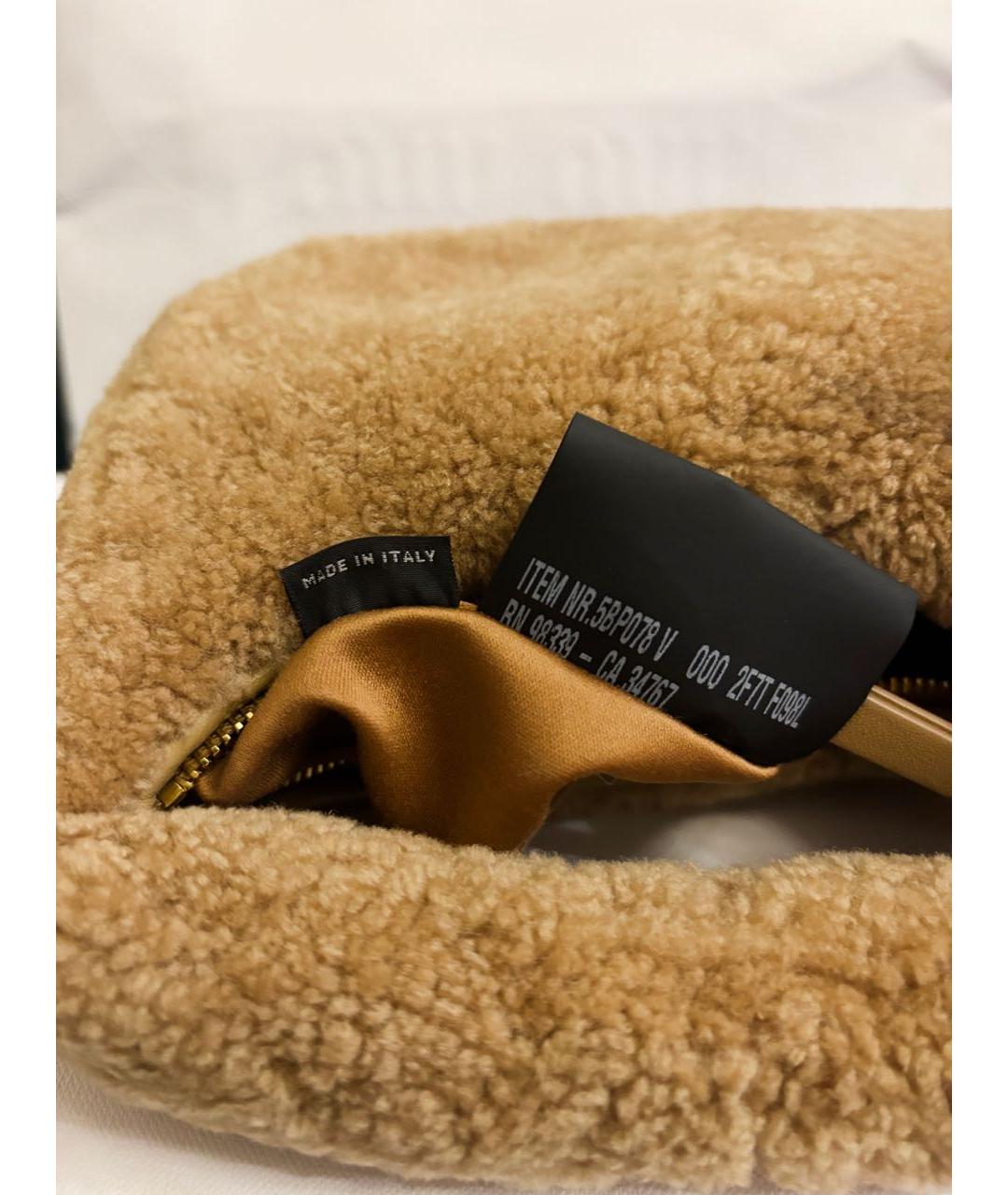 MIU MIU Коричневая шерстяная сумка через плечо, фото 4
