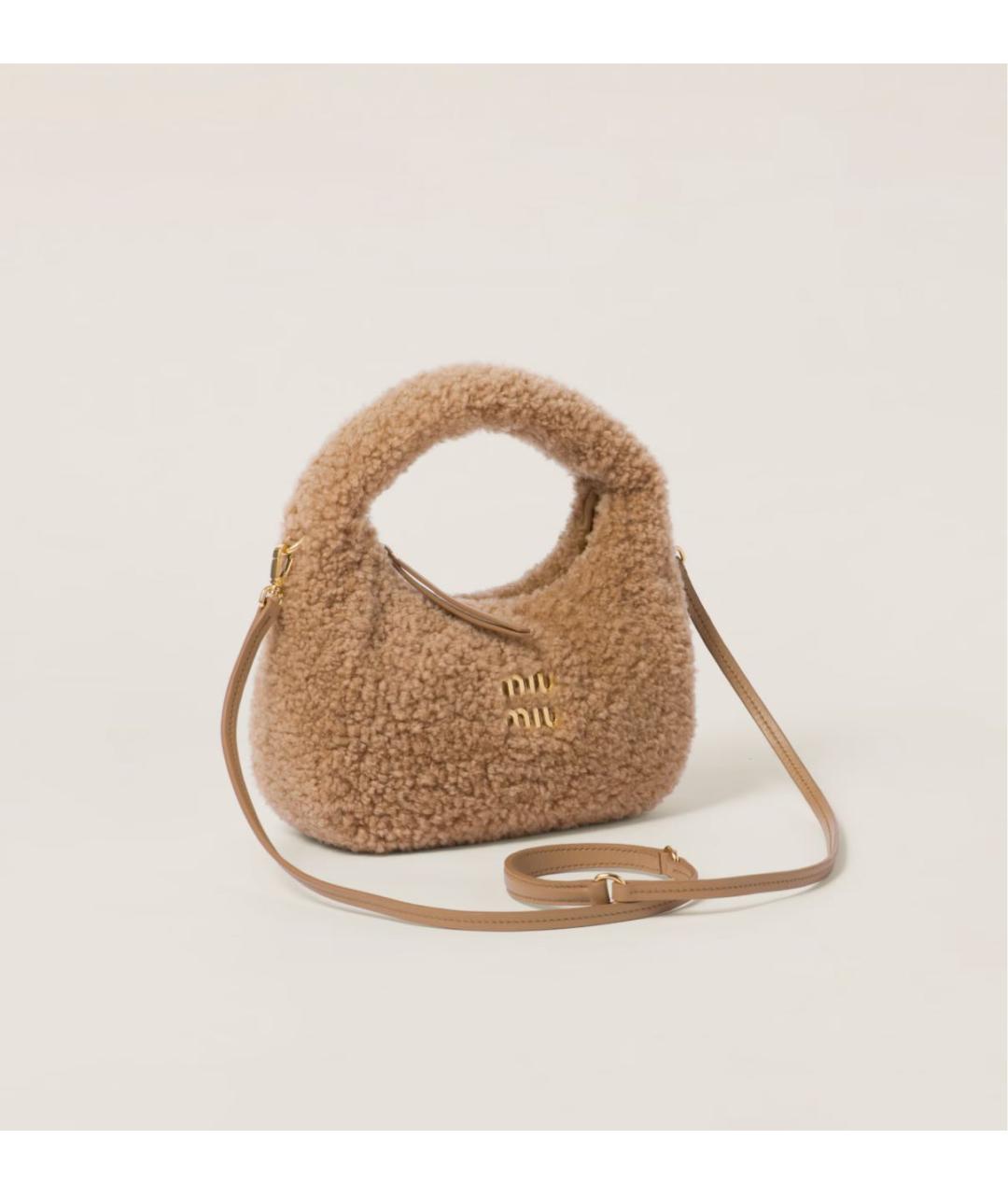 MIU MIU Коричневая шерстяная сумка через плечо, фото 9