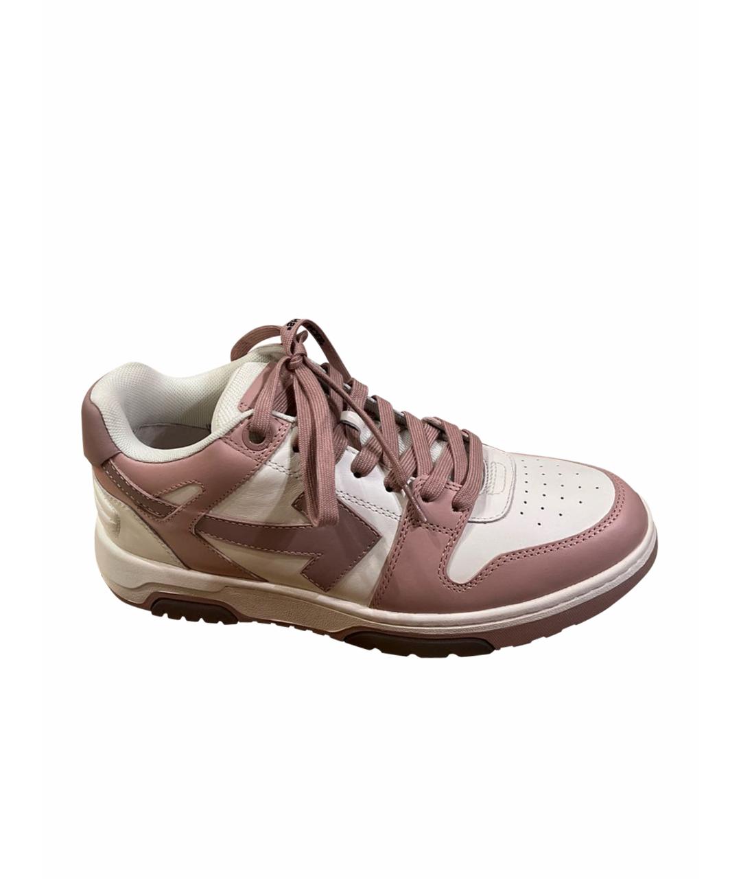 OFF-WHITE Розовые кожаные кроссовки, фото 1