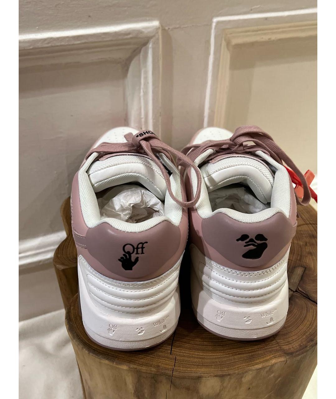 OFF-WHITE Розовые кожаные кроссовки, фото 4