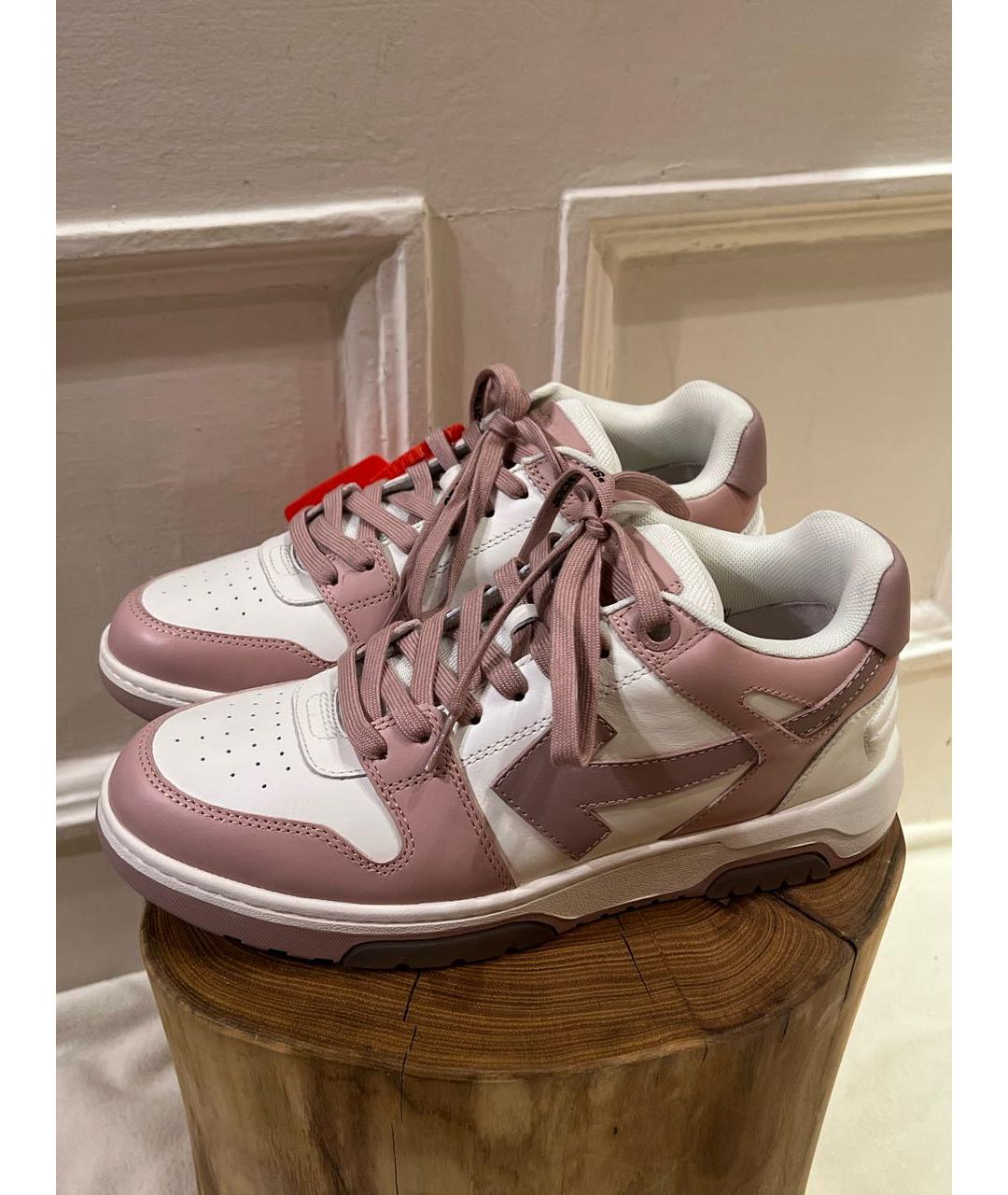 OFF-WHITE Розовые кожаные кроссовки, фото 6