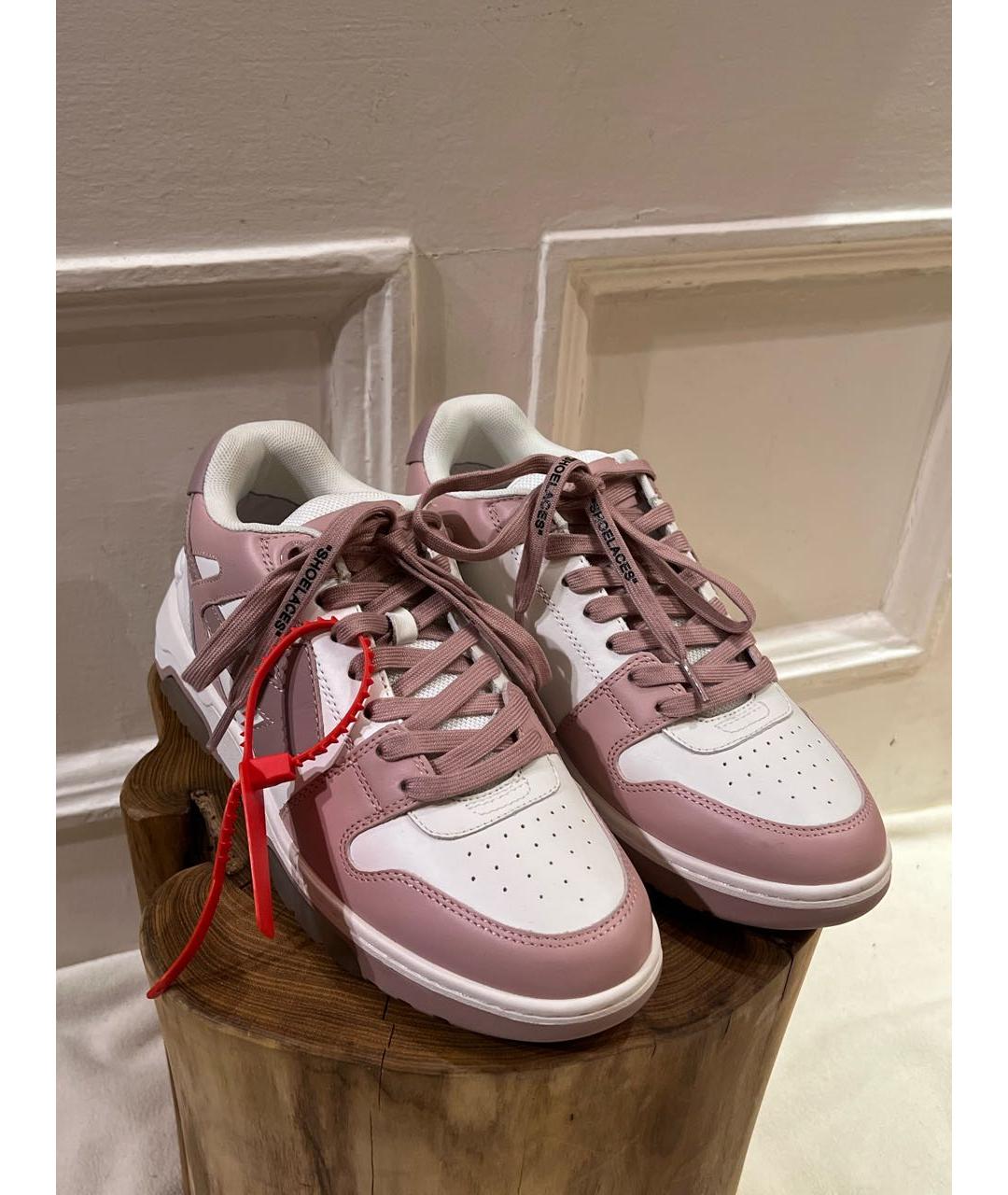 OFF-WHITE Розовые кожаные кроссовки, фото 2