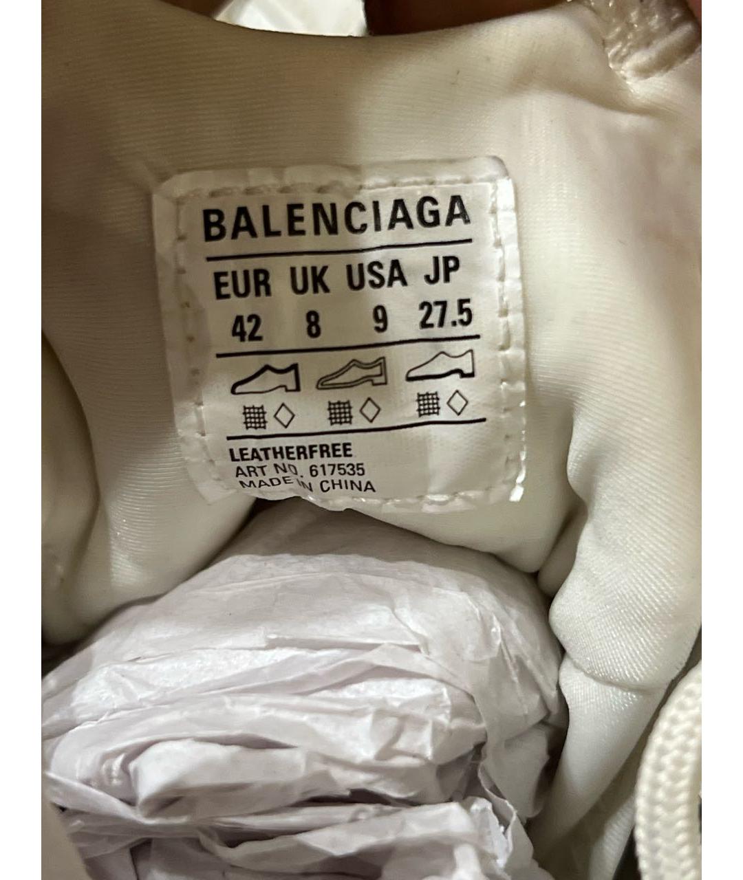 BALENCIAGA Белые кожаные низкие кроссовки / кеды, фото 5