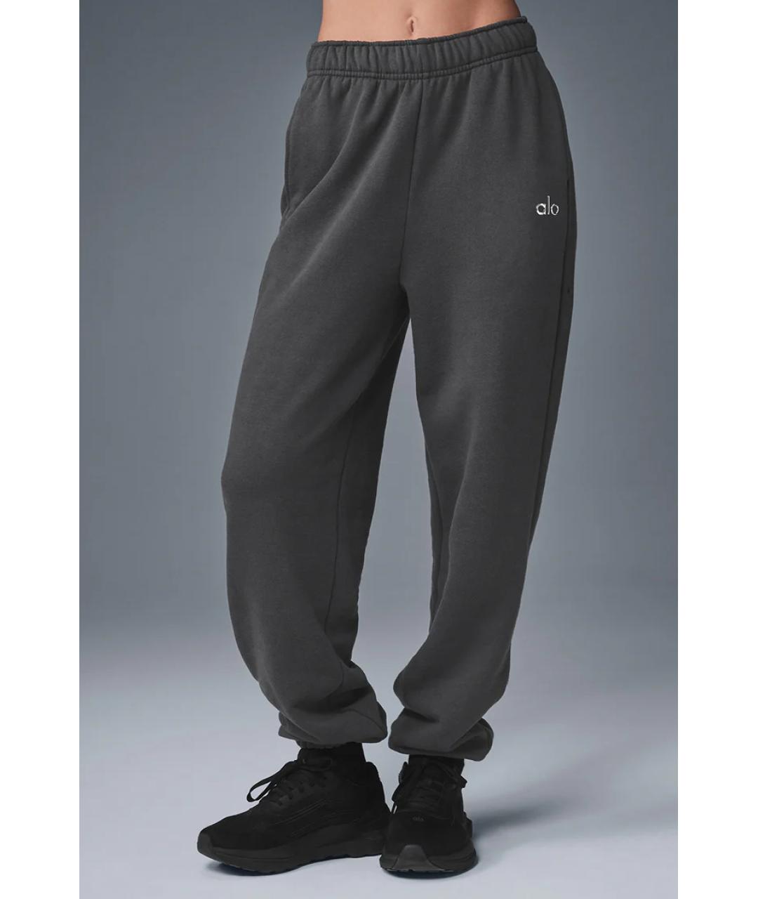 ALO YOGA Антрацитовые хлопковые спортивные брюки и шорты, фото 2