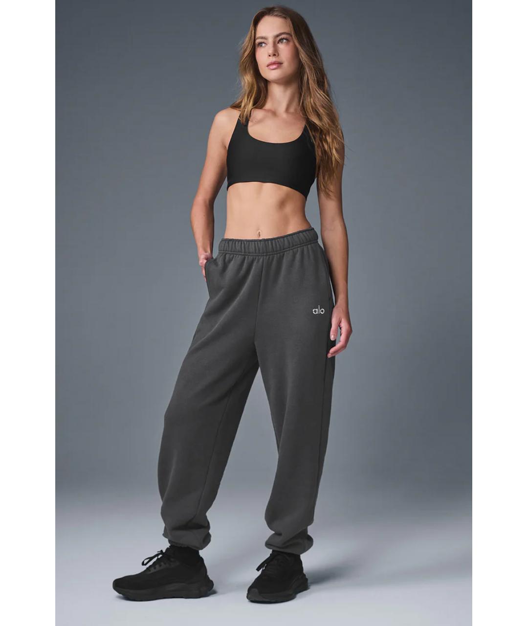 ALO YOGA Антрацитовые хлопковые спортивные брюки и шорты, фото 6