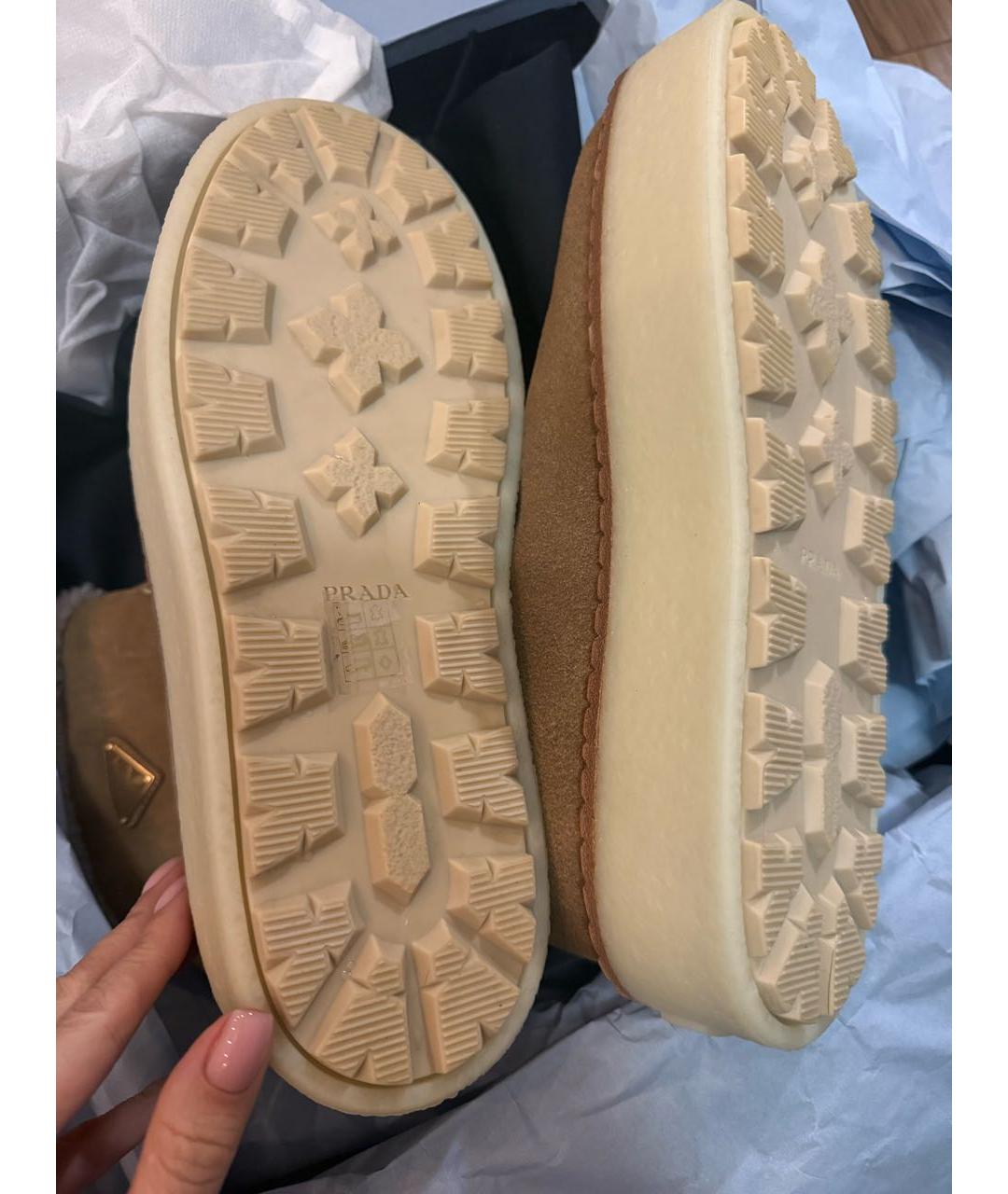 PRADA Бежевые замшевые полусапоги, фото 6