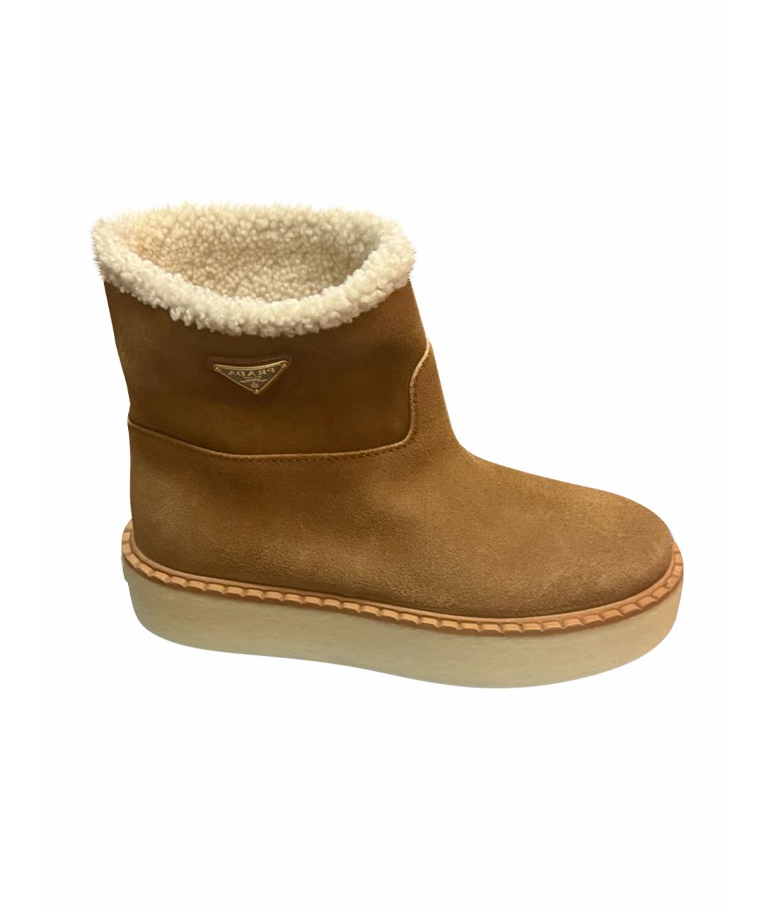 PRADA Бежевые замшевые полусапоги, фото 1