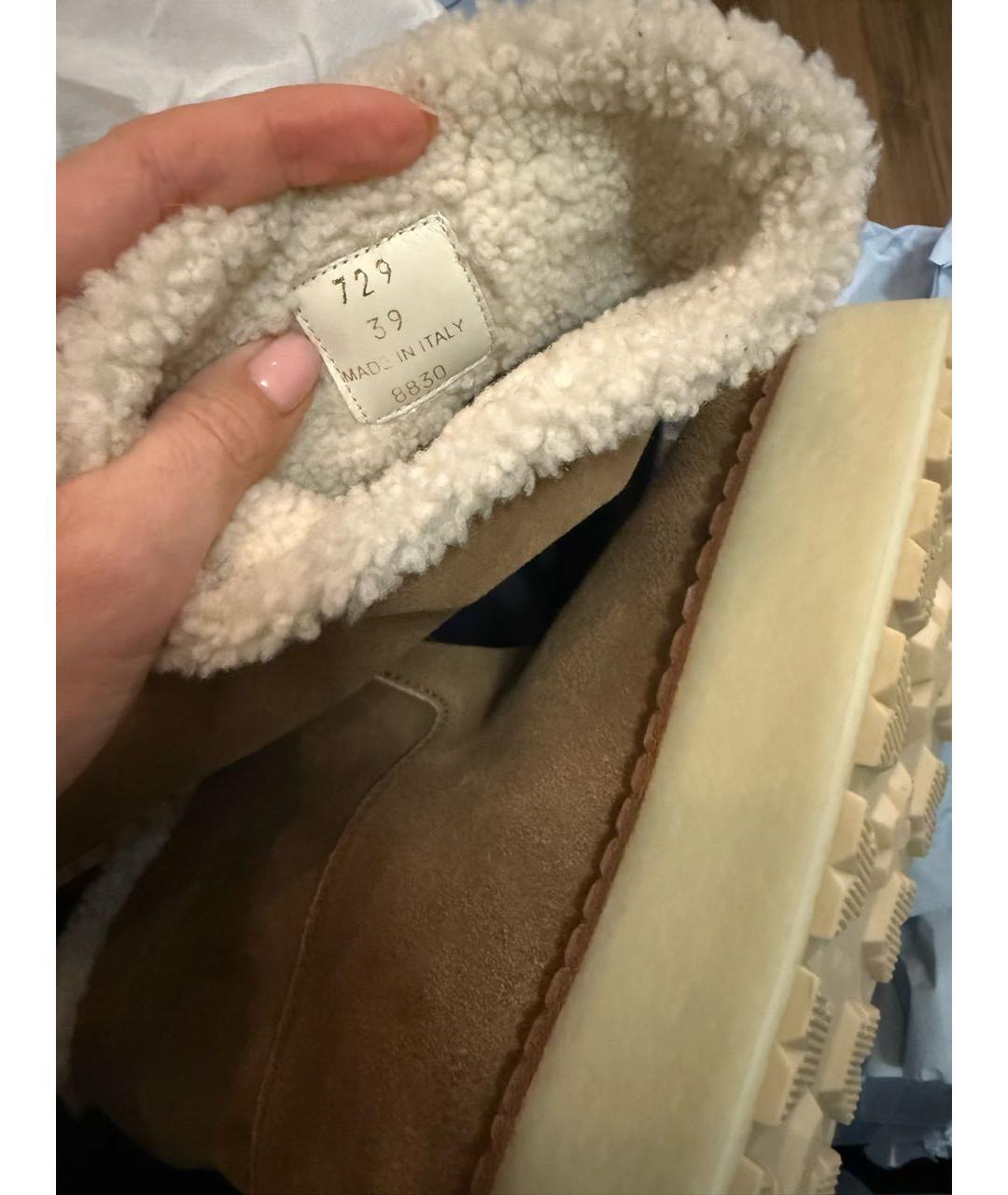 PRADA Бежевые замшевые полусапоги, фото 3
