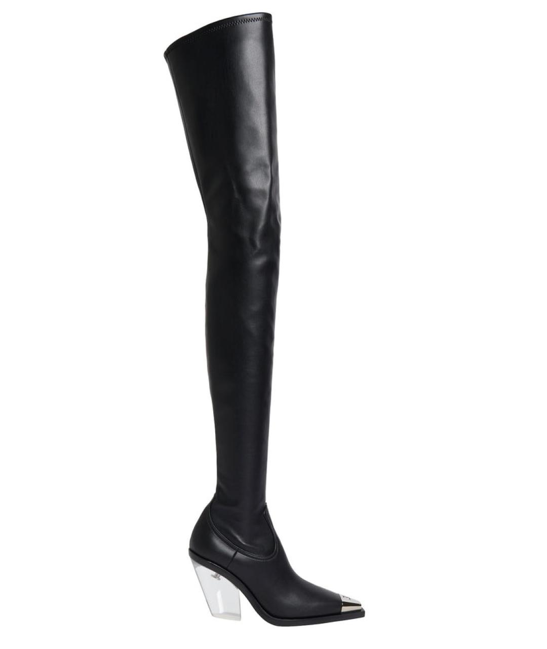 DAVID KOMA Черные кожаные ботфорты, фото 1