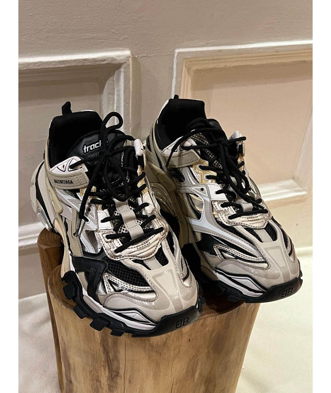 BALENCIAGA Бежевые текстильные низкие кроссовки / кеды, фото 2