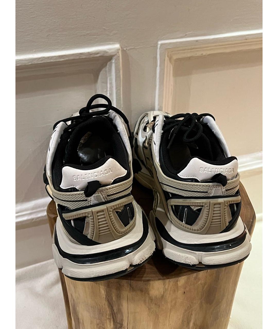 BALENCIAGA Бежевые текстильные низкие кроссовки / кеды, фото 4