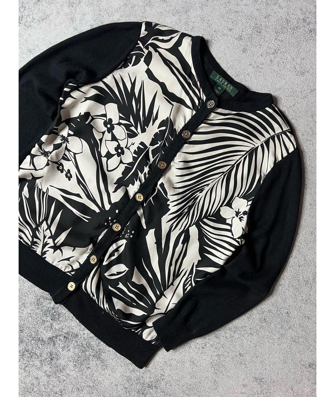 RALPH LAUREN Черный шелковый кардиган, фото 4