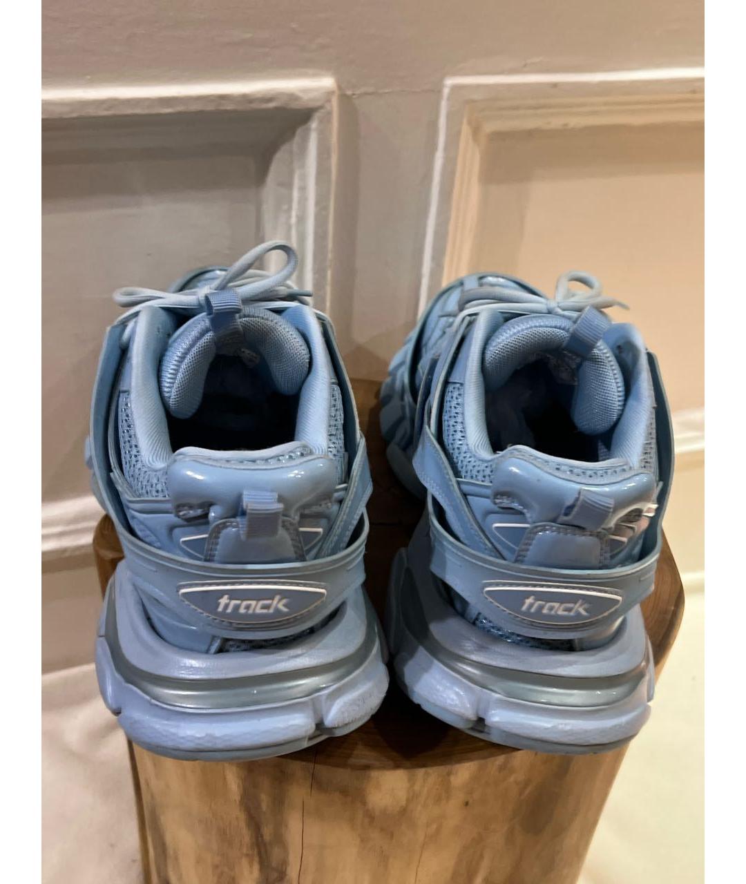 BALENCIAGA Голубые текстильные низкие кроссовки / кеды, фото 4